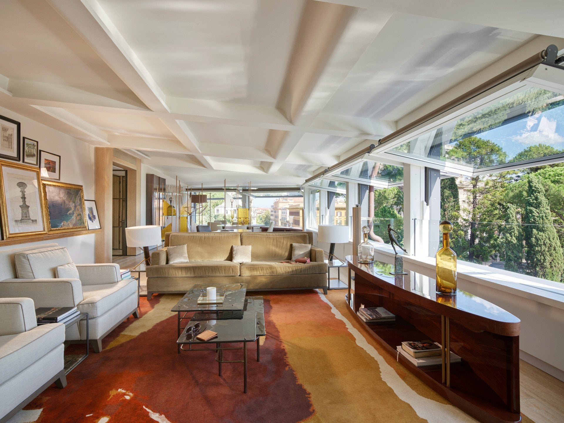 Living area at Bellavista Penthouse suite, Hotel Eden 