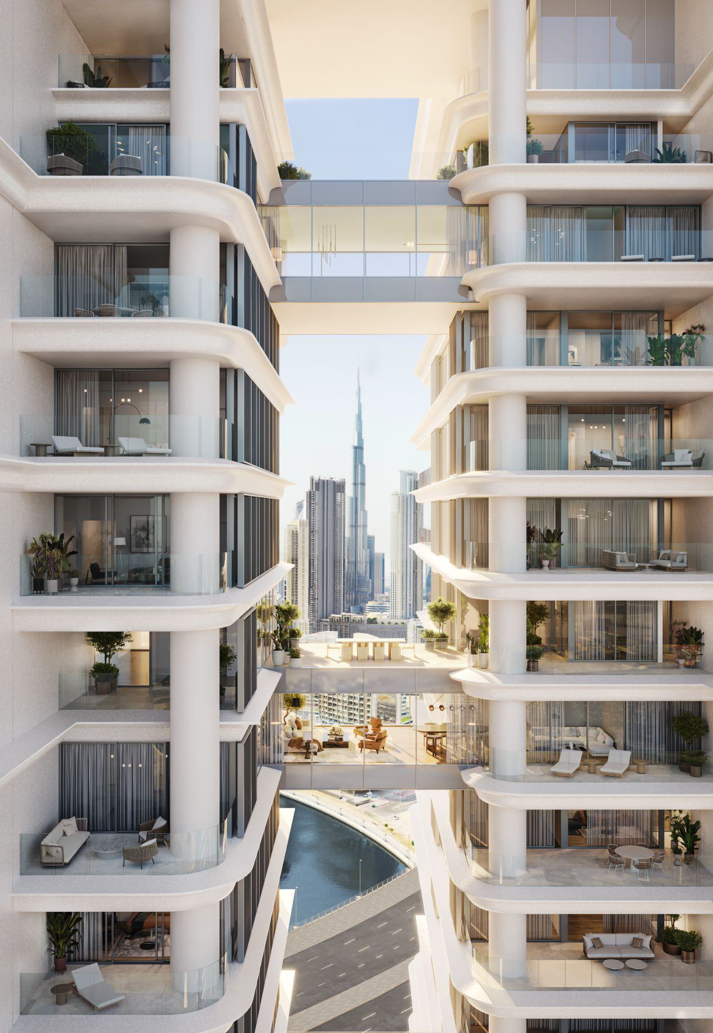 Burj Khalifa view from the Vela Viento bridge