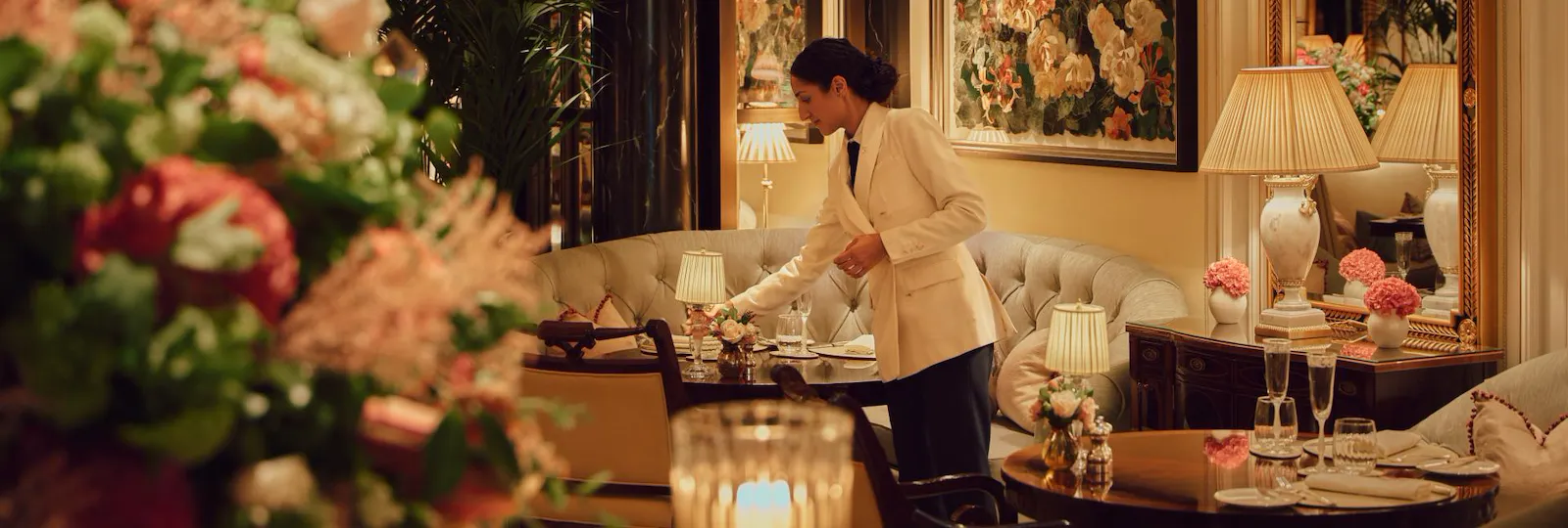The Promenade at The Dorchester after dark