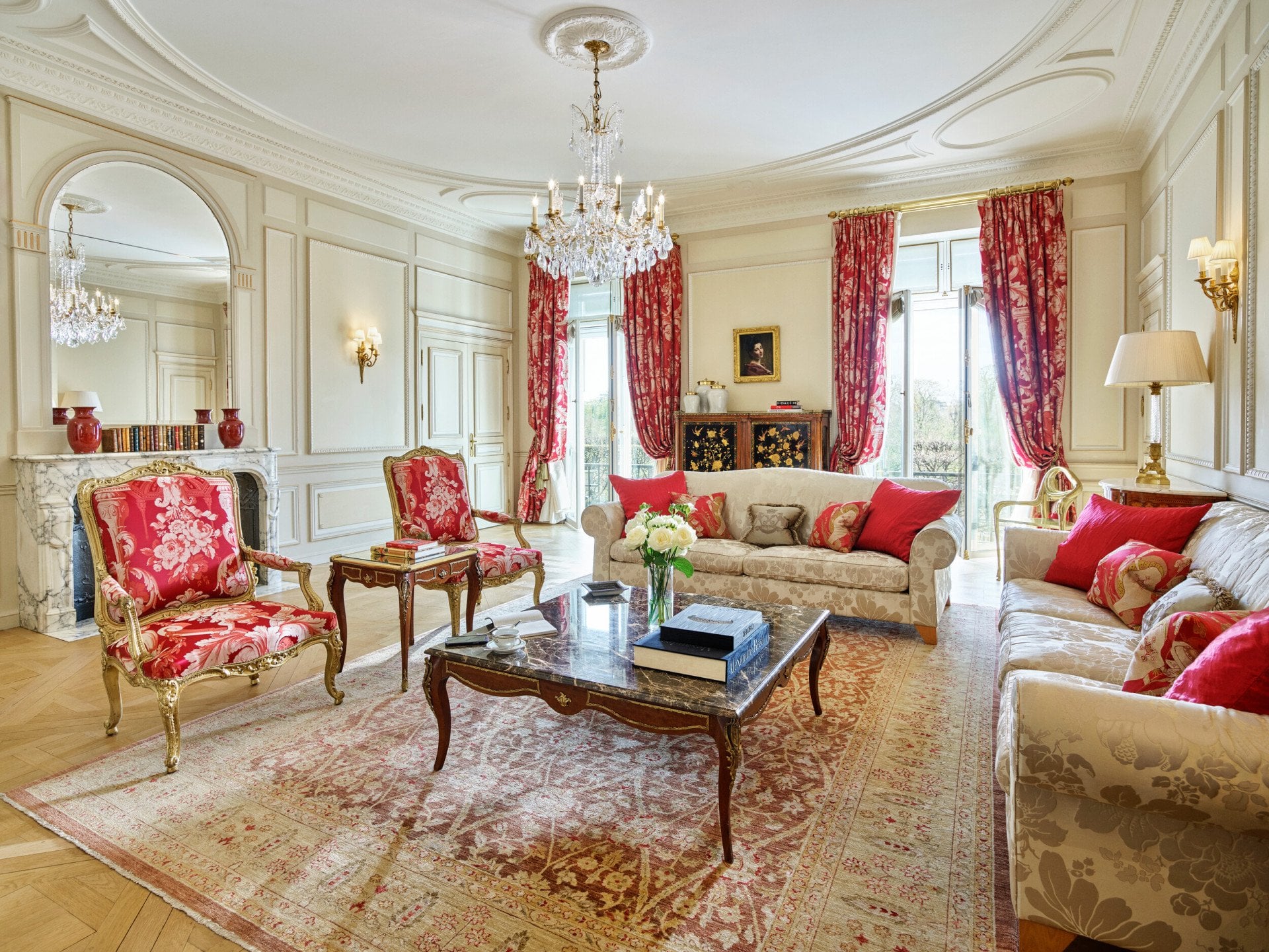Presidential living room details at Le Meurice, Paris.