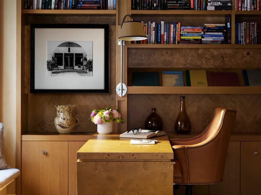 study room in presidential Bungalow 24A at The Beverly Hills Hotel