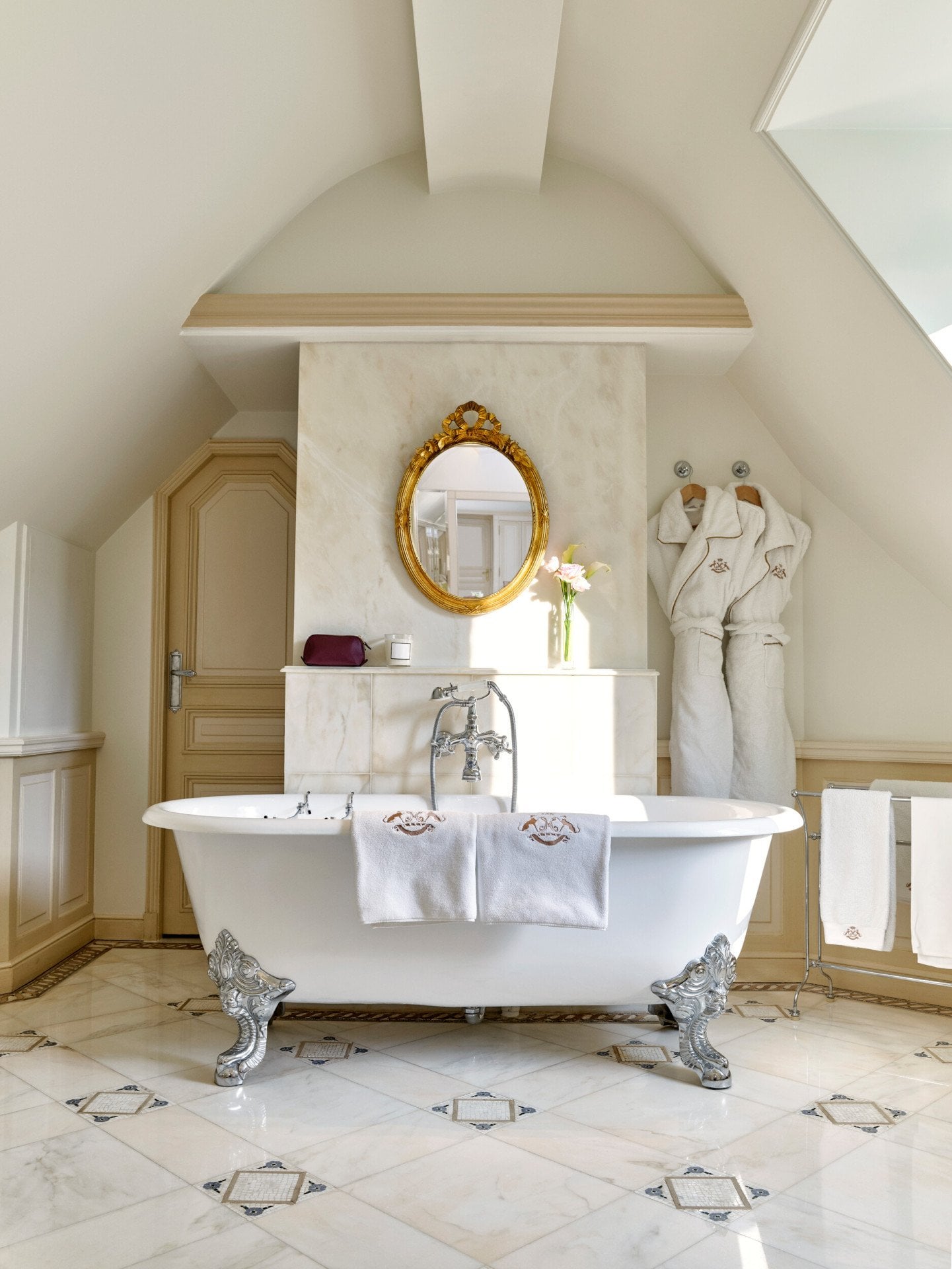Bathroom of the Parisienne suite at Le Meurice, Paris.