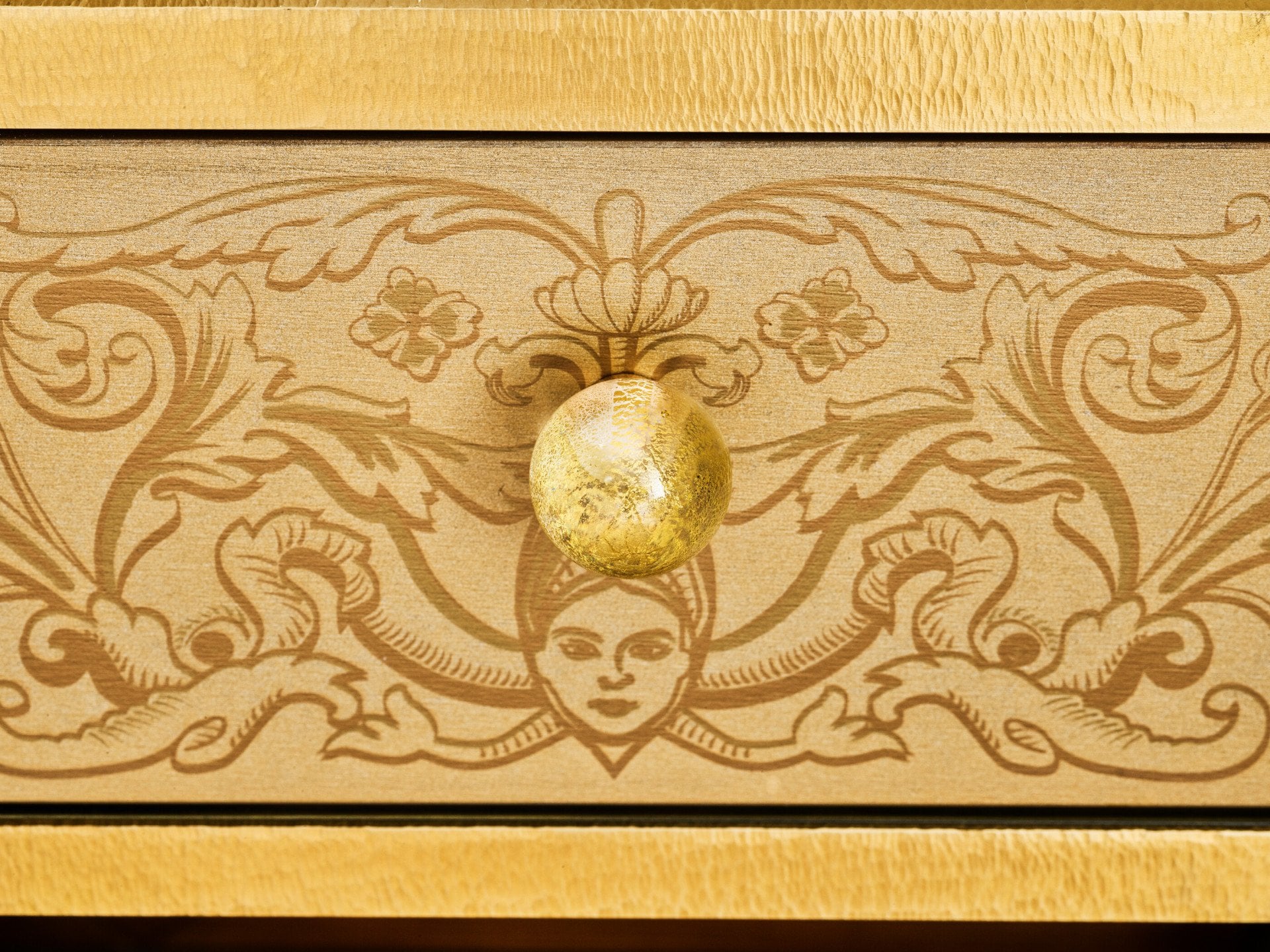 Close up of a golden drawer from Classic Suite at Hotel Eden, Rome